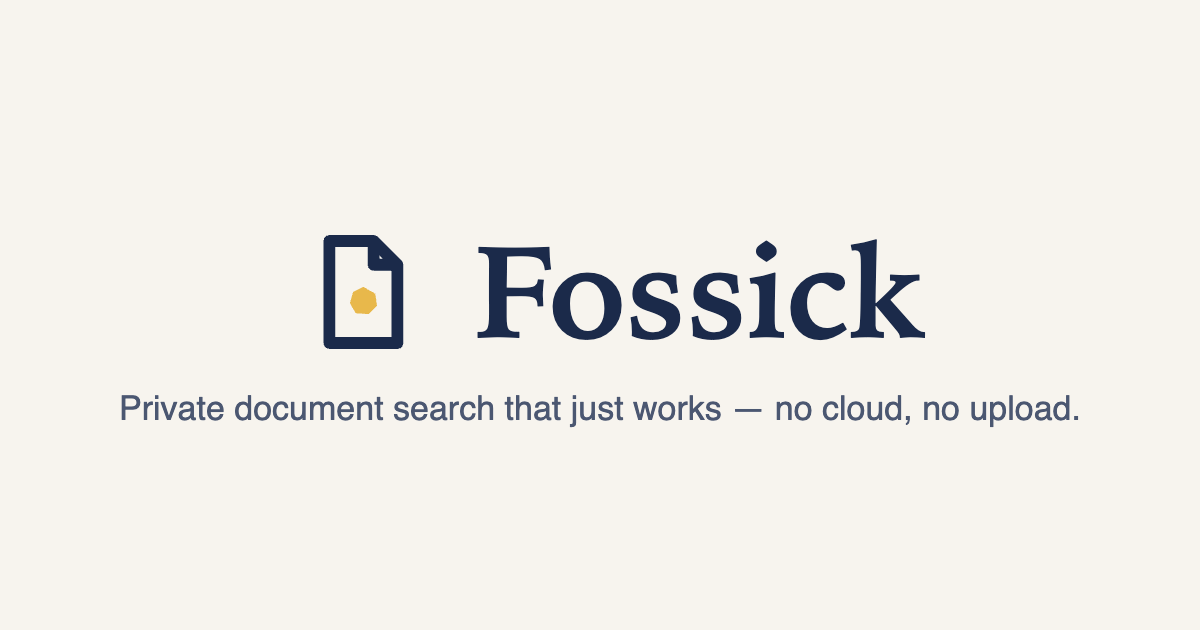 Fossick — поиск документов по смыслу без подключения к интернету